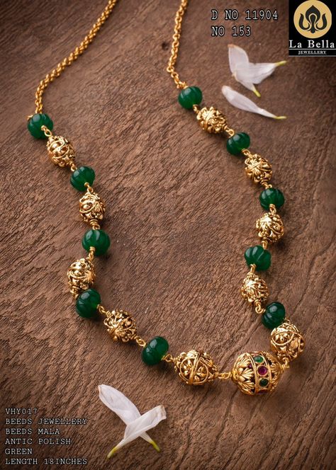 Pumpkin Beads Jewellery Indian, Gold Beads Necklace Indian, Statement Jewelry Outfit, Indian Gold Jewellery, Pumpkin Beads, Pearl Chains, Butterfly Stencil, Photo Dress, Temple Jewelry Necklace