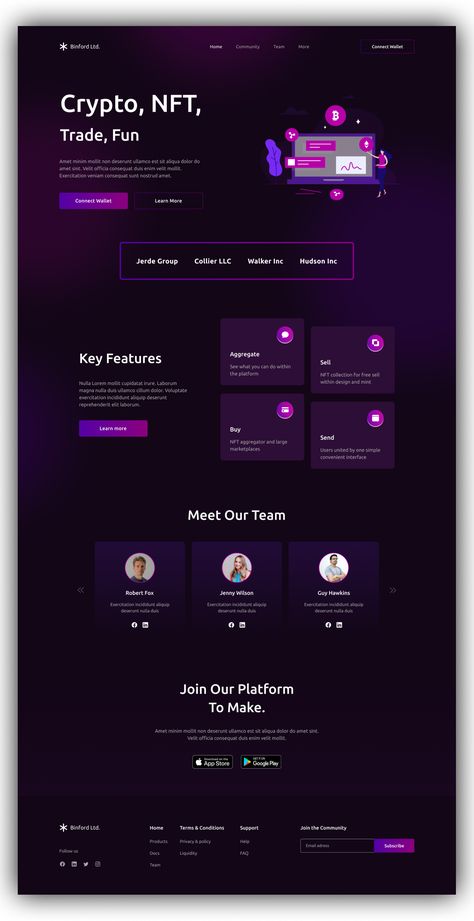 Binford Ltd. - Cryptocurrency PSD Template Crypto Landing Page, Ui Design Principles, Icon Sets, Graphic Design Ads, Best Crypto, Idea Design, Website Inspiration, Design Website, Crypto Currencies