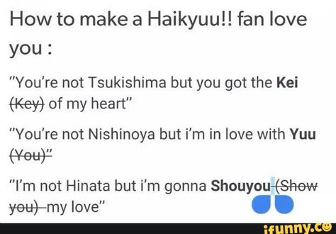 Best pickup lines HAHAHAH You're not oikawa but we are tooruly (totally) meant to be HAHAH okay i tried lmao Haikyuu Pick Up Lines, Anime Pick Up Lines, Haikyuu Memes, Happy Nurses Week, Pickup Lines, Crow's Nest, Haikyuu Karasuno, Nurse Quotes, Haikyuu Characters