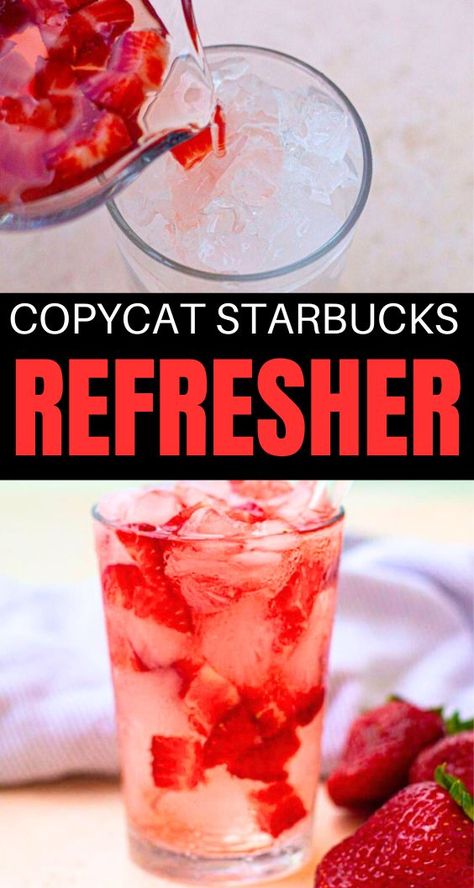 Sip on the refreshing taste of summer with this homemade Copycat Starbucks Strawberry Acai Refresher Drink! 🍓🌿 Recreate the vibrant and fruity flavors of your favorite coffee shop refreshment right at home. It's easy, delicious, and the perfect way to beat the heat. Cheers to a DIY beverage that's sure to impress! Copycat Starbucks Strawberry Acai, Starbucks Strawberry Acai, Strawberry Refresher, Starbucks Strawberry Acai Refresher, Cat Strawberry, Acai Powder, Strawberry Acai Refresher, Starbucks Strawberry, Strawberry Acai