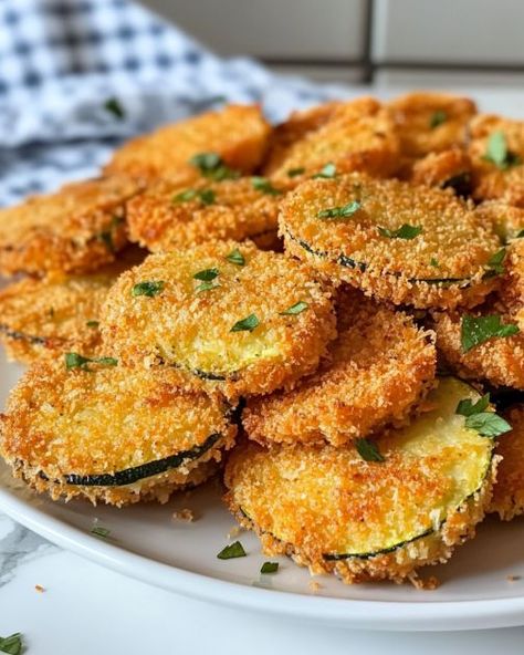 This always go so fast! If I don't make them this way, I can't get my kids to eat this stuff Fried Zucchini Recipe Easy, Crispy Fried Zucchini, Fried Zucchini Recipe, Slow Cooker Eggplant, Oyster Crackers Recipe, Ranch Oyster Crackers, Fried Zucchini Recipes, Pizza Roll Recipe, Egg Substitute