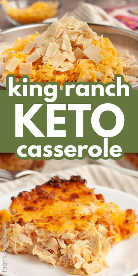 Keto Chicken Ranch Recipes, Keto Chicken Ranch Casserole, Keto King Ranch Casserole, Healthy King Ranch Chicken Casserole, Keto King Ranch Chicken Casserole, Keto King Ranch Chicken, King Ranch Casserole, Keto Cheeseburger, King Ranch Chicken Casserole