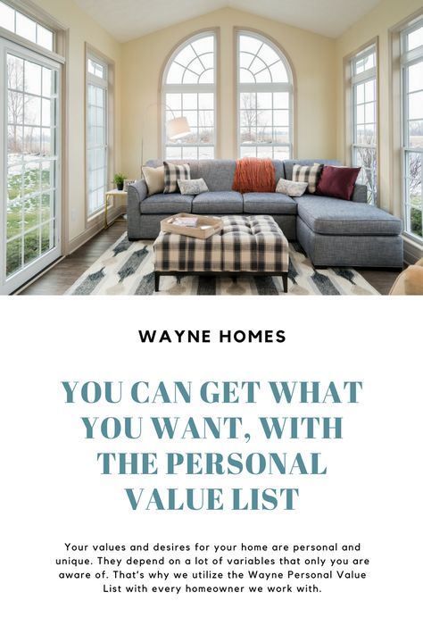 Personal Values List, Value List, Wayne Homes, Values List, Off To College, Personal Values, Gathering Room, Extended Family, Your Values