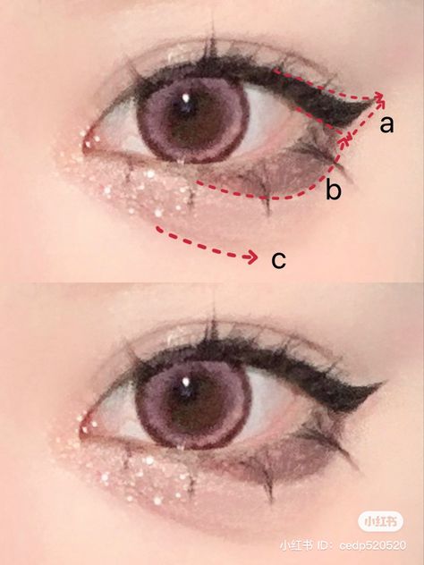 Jirai Kei Makeup, Anime Eye Makeup, Gyaru Makeup, Douyin Makeup, Anime Makeup, Cute Eye Makeup, Doll Eye Makeup, Kawaii Makeup, Korean Eye Makeup