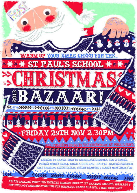 Bazaar Poster, Christmas Bazaar, Christmas Posters, Glitter Tattoo, Christmas Poster, Santa Letter, Saint Paul, Kitsch, Gift Bag