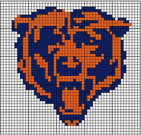 bears pattern | Chicago Bears cross stitch pattern I made us… | Flickr Chicago Bears Perler Beads, Chicago Bears C2c Pattern, Chicago Bears Crochet Blanket Pattern, Chicago Bears Plastic Canvas Patterns, Chicago Bears Cross Stitch Pattern, Chicago Bears Baby Blanket Crochet, Chicago Bears Crochet, Baby Football Chicago Bears Blanket Crochet, Chicago Bears Plastic Canvas