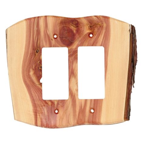 Rustic Juniper Wood Double Rocker Cover Rustic Switch Plate Covers, Rustic Light Switch Covers, Rustic Switch Plates, Juniper Wood, Rustic Light, Black Forest Decor, Forest Decor, Edge Lighting, Outlet Cover