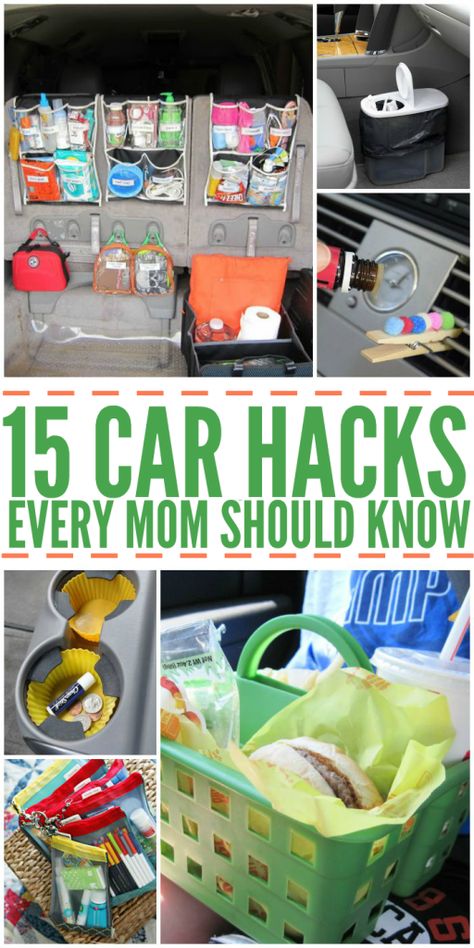 15 Clever Ideas to Organize the Car Car Organization Kids, Car Packing, Car Life Hacks, Crazy House, Beach Packing, Car Organization, Mom Car, Road Trip With Kids, Car Cleaning Hacks