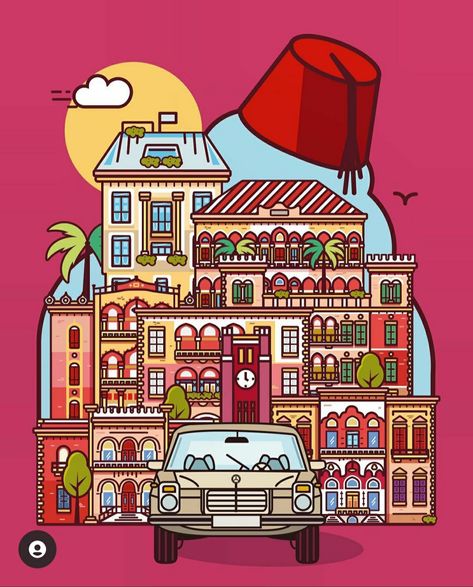 Lebanon Drawing Ideas, Lebanese Restaurant, Watermelon Art, Interior Design Drawings, Gouache Art, Photos Tumblr, Chocolate Decorations, Car Illustration, Beirut