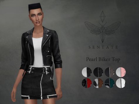 The Sims Resource: Pearl Biker Jacket by Sentate • Sims 4 Downloads Sims 4 Cc Kids Clothing, Sims 4 Cc Skin, Sims 4 Mm, The Sims 4 Download, Sims4 Clothes, Sims 4 Update, Sims 4 Cc Packs, Sims 4 Cc Finds, Sims 4 Clothing