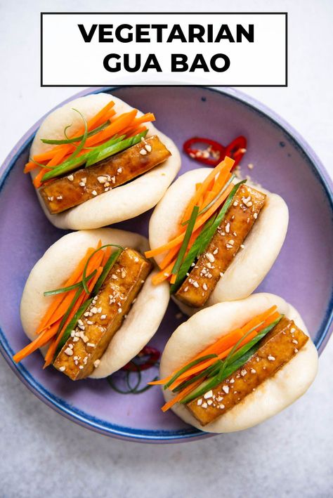 Bao Bun Vegetarian, Tofu Bao Buns Recipe, Tofu Bao Buns, Vegetarian Teriyaki, Tofu Bao, Vegan Bao, Salad Station, Bao Recipe, Healthy Nibbles