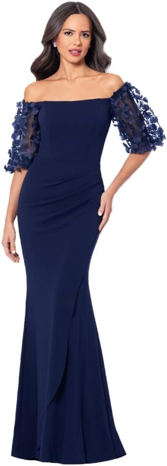 Amazon.com: Xscape Women's Illusion Sleeve Off The Shoulder Long Dress (Reg and Petite) : Clothing, Shoes & Jewelry Off The Shoulder Long Dress, Petite Clothing, Womens Fashion Inspiration, Trendy Accessories, Evening Wear, Shoulder Sleeve, Unique Fashion, Chic Outfits, Wardrobe Staples