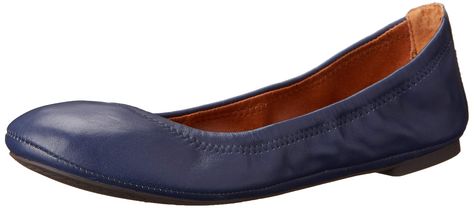 Lucky Brand Women's Emmie Ballet Flat, American Navy/Leather, 6.5 M US-- Read more at the image link. (This is an affiliate link) #womenflats Independent Thinking, Fitting Jeans, Stitch Fit, Fantastic Shoes, Closet Goals, American Leather, Comfortable Boots, Black Leather Shoes, Mini Dress Casual