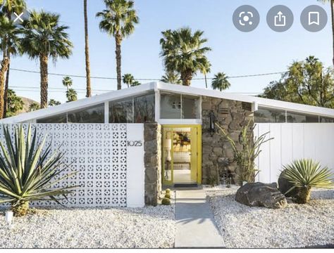 Breeze Block Ideas, Breeze Block Wall, Terrazzo Floors, Breeze Blocks, Modern Desert, Yellow Doors, Desert Landscape, Block Wall, Building A New Home