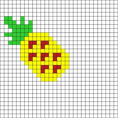 Pineapple Perler Bead Pattern / Bead Sprite Rave Light, Kandi Mask, Kandi Kid, Kandi Cuff, Pattern Maker, Kandi Patterns, Bead Sprite, Photo Pattern, Pineapple Pattern