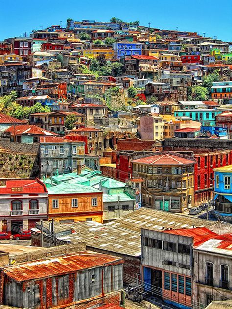 Valparaiso, Chile | 21 Most Colorful And Vibrant Places In The World Colorful Buildings, Vina Del Mar, Colorful Places, Quito, Travel Adventure, Places Around The World, Aerial View, Scuba Diving, Travel Around The World