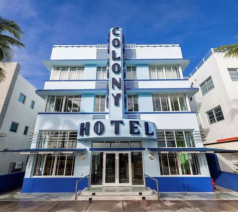 Colony Hotel Miami, Colony Hotel, The Colony Hotel, Deco Architecture, The Colony, Art Deco Architecture, Minimalist Architecture, Tile Work, Miami Beach