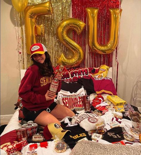 Fsu Bed Party, Fsu Party, Fsu Vs Uf, College Announcements, College Bed, College Decision, Bed Party, Disney Dinner, College Bedding