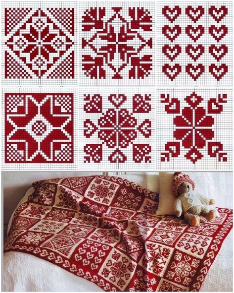 Stranded Knitting Patterns, Christmas Crochet Blanket, Graph Crochet, Fair Isle Knitting Patterns, Tapestry Crochet Patterns, Pola Kristik, Crochet Tapestry, Knit Stitch Patterns, Tapestry Crochet