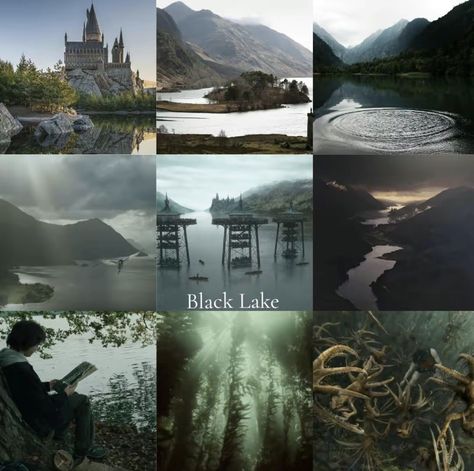 The Black Lake Harry Potter, Hogwarts Black Lake, Black Lake Harry Potter, Hogwarts Lake, Shifting Visuals, Harry Potter Aesthetic, Great Lakes, Hogwarts, Movies And Tv Shows