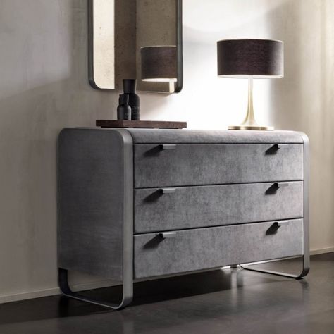 Elvis Minimal Bedroom Design, Mirror Chest Of Drawers, Small Chest Of Drawers, Wooden Drawers, Stone Grey, Stylish Storage Solutions, Bedroom Furniture Design, Italian Furniture, Furniture Maker