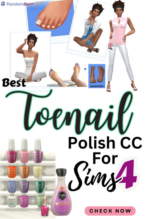 Sims 4 Toenail Polish, Sims 4 Toe Nails Cc, Cc Shoes, Open Toed Shoes, Toenail Polish, Most Satisfying, Nail Polish Sets, The Spa, Ts4 Cc