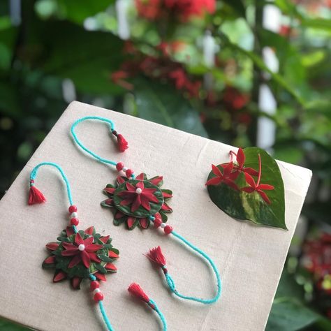 Raksha bhandan# using flowers and leaves Eco Friendly Rakhi, Handmade Rakhi Designs, Rakhi Making, Handmade Rakhi, Rakhi Design, Math Projects, Easy Diy Gifts, Avatar Aang, Easy Diy Art