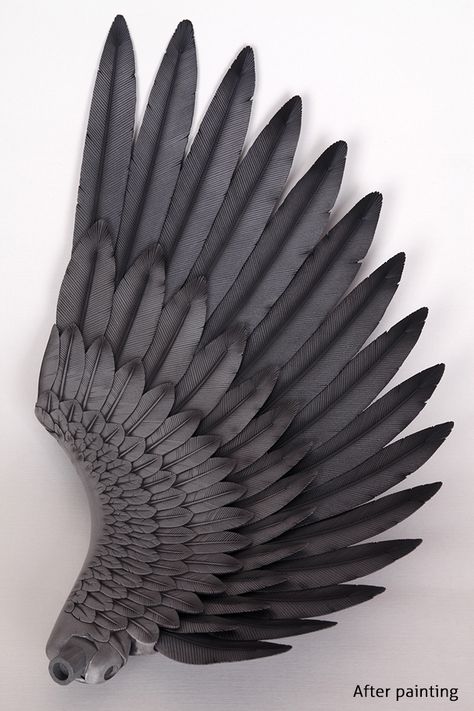 Feather Art Projects, Fallen Angel Wings, Birds Wings, Diy Feather, Diy Wings, Feather Angel Wings, Wings Art, Paper Birds, Soyut Sanat Tabloları