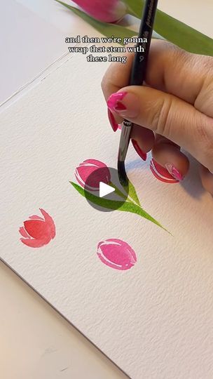 8.9K views · 278 reactions | How can i not paint some valentines day art?! 🌷💕💘 #watercolorpainting #watercolorflowers #arttherapy  How to paint tulips Watercolor for beginners... | By Hannah Art  Prints | Facebook Paint Tulips, Watercolor For Beginners, Tulips Watercolor, Valentines Day Art, Watercolor Painting For Beginners, Watercolor Tulips, Paint Night, Color Painting, Art Therapy