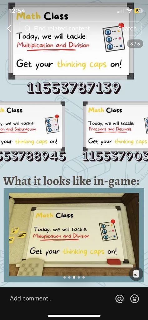 Bloxburg School Timetable Code, Math Classroom Bloxburg, Bloxburg Math Classroom Ideas, Bloxburg School Layouts Small Plot, Bloxburg Science Classroom Decals, Bloxburg School Color Scheme, High School Bloxburg Decals, Classroom Bloxburg Ideas, Locker Codes Bloxburg