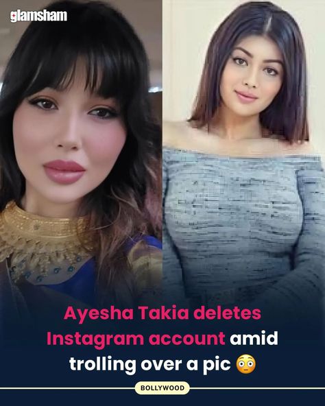 Actress Ayesha Takia deleted her Instagram account amid trolling for a picture that she recently uploaded. Several people said she looked "unrecognisable" and one user reportedly said, "This is a real photo? How on earth?" Earlier, when Ayesha was trolled over her appearance, she wrote, "Turns out there are no other important issues in the country except dissecting my looks." #Glamsham #AyeshaTakia #Bollywood #IndianCinema #Pop-Culture #IndianGirls ( Bollywood, Indian Cinema, Entertainment,... Indian Cinema, Real Photos, Instagram Accounts, On Earth, Instagram Account, Pop Culture, Actresses, Entertainment, Turn Ons