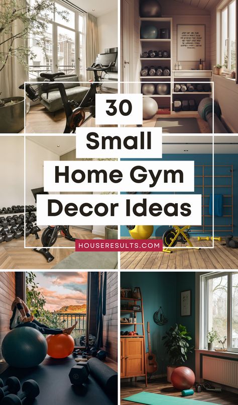 🏋️‍♀️ Uncover the secrets to an effective home workout space with our small home gym ideas! Whether you have a small apartment or a cozy house, we have tips and tricks to suit every need. Check out these small home gym ideas and make your fitness goals a reality. #HomeFitness #SmallSpaceGym #WorkoutIdeas House Fitness Room, Organize Gym Equipment At Home, Ikea Workout Room, Different Rooms In A House Ideas, Small Space Exercise Room Ideas, Small Home Gym Guest Room, Home Gym Multipurpose Room, Gym Area In Bedroom, Basement Office Space Ideas