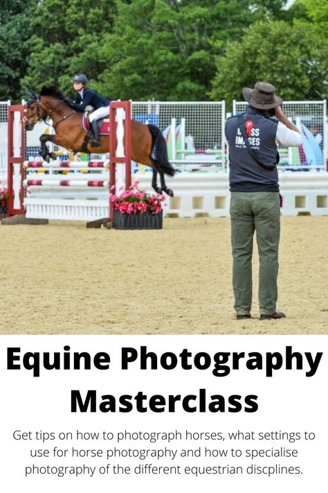 Get tips on how to photograph horses, what camera and lens to use, settings to use for horse photography, and how to specialise photography of the different equestrian disciplines. Horse Show Photography, Equestrian Photography, Studio Office, Photography Course, How To Photograph, Adobe Lightroom Presets, Horse Jumping, Photography Courses, Sport Photography