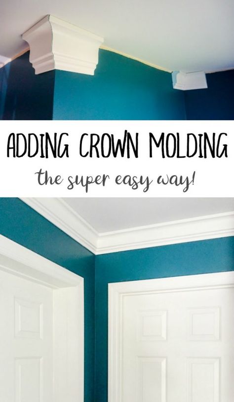 Cheap Crown Molding, Diy Crown Molding, Bedroom Decor On A Budget, Crown Moldings, Home Remodeling Diy, Nails Diy, Up House, Diy Renovation, Diy Remodel