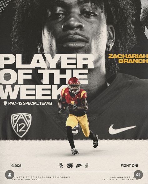 College Football Graphic Design, Retro Sports Design, Player Of The Week Graphic, Sports Graphic Design Creative, College Sports Graphics, Gameday Graphics, Sports Design Layout, Collage Typography, Sports Ads