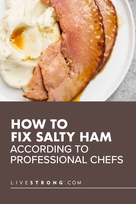 Find out how to fix salty ham (like by adding a sweet glaze, cooking it with ginger ale or soaking it in water) and why ham is so salty to begin with. Salt Cured Ham, Salty Ham Recipes, Low Sodium Ham, Smithfield Ham, Ham Pot Pie, Ham Gravy, Cook Ham, Precooked Ham, Ham Steak Recipes