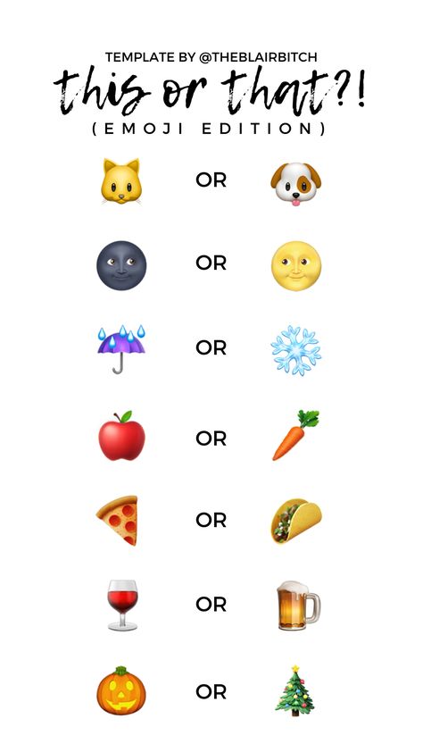 This or That: Emoji Edition Instagram Story Template This Or That Bff Edition, This Or That Best Friend Edition, Emoji This Or That, This Or That Food Edition Pictures, This Or That Friends Edition, This Or That Story Instagram, This Or That School Edition, This Or That Questions Instagram Funny, This Or That Questions Instagram