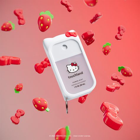 Smile brighter with this berry-cute collab 🍓🎀 The Touchland x Hello Kitty hand sanitizer and silicone case are available now! Hello Kitty Hand Sanitizer, Sanrio Items, Hello Kitty Gifts, Lip Gloss Homemade, Hello Kitty Coloring, Hello Kitty Characters, Perfume Design, 14th Birthday, Hello Kitty Items