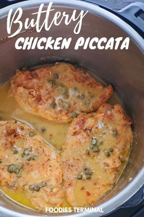 Instant Pot Chicken Piccata, Easy Chicken Piccata Recipe, Pressure Cooking Chicken, Piccata Sauce, Piccata Recipe, Chicken Piccata Recipe, Instant Pot Pasta Recipe, Recipes Mexican, Pressure Cooker Chicken