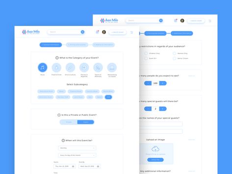 Create Event data upload organizer events dashboard website fields form aaomilo checkbox step wizard selection registration datapicker switcher optional event create event Steps Web, Form Design Web, Ui Forms, App Form, Survey Design, Survey Form, Web Dashboard, Form Example, Desain Ui