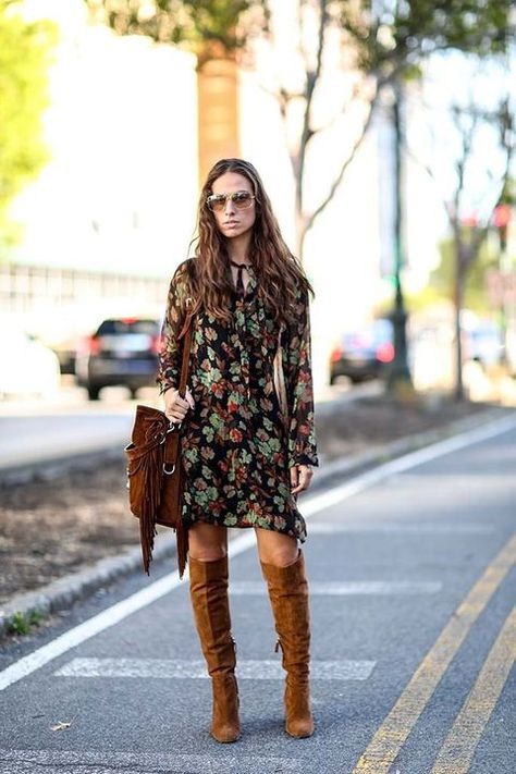 Street Style: estilo en la Gran Manzana Boho Print Dress, New York Fashion Week Street Style, Nyfw Street Style, Mode Boho, Moda Boho, Fashion Blogger Style, Moda Plus, Autumn Street Style, Fall Street Style