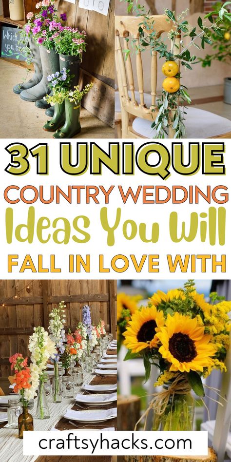 Transform your special day with these delightful rustic wedding decorations that embody the essence of country weddings. Incorporate elements like mason jar centerpieces, burlap table runners, and vintage signs for a personalized touch. Country Western Wedding Centerpieces, Burlap Centerpieces Table Decorations, Cheap Table Decorations Wedding, Diy Wedding Decorations Ideas, Simple Rustic Wedding Decorations, Country Wedding Table Decorations, Cheap Wedding Decoration Ideas, Farmhouse Wedding Ideas, Cute Country Wedding