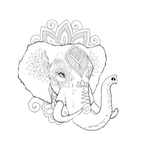 Head Tattoo Mandala, Elephant Tattoo Stencil, Elephant Head Drawing, Realistic Elephant Tattoo, Elephant Head Tattoo, Mandala Elephant Tattoo, Elephant Clip Art, Arm Sleeve Tattoos For Women, Egyptian Tattoo Sleeve