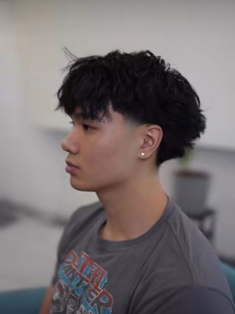 Haircut For Dry Hair Men, Mid Taper Blowout Textured Fringe, 16 Guard Blowout Taper, Asian Taper Haircut, Haircut For Men Taper Fade, Good Guy Haircuts, Layered Fringe Men, Taper Fringe., Asian Male Short Hair