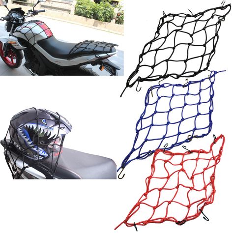 Motorcycle 40*40cm 6 Hooks Hold Down Fuel Tank Luggage Net String Mesh Web Bungee Black Helmet Mesh for Motorbike Scooter ATV Black Helmet, Moto Scooter, Anime Accessories, Cozy Bed, Pet Store, Motorcycle Accessories, Pet Shop, Stylish Accessories, Pet Care