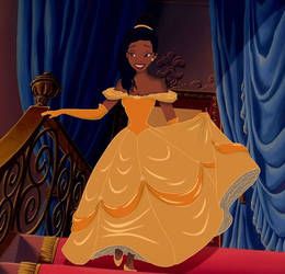 Disney Princess Yellow, Disney Humor, Tiana And Naveen, Belle Beauty And The Beast, Disney Crossovers, Black Princess, Belle Beauty, Princess And The Frog, Princess Tiana