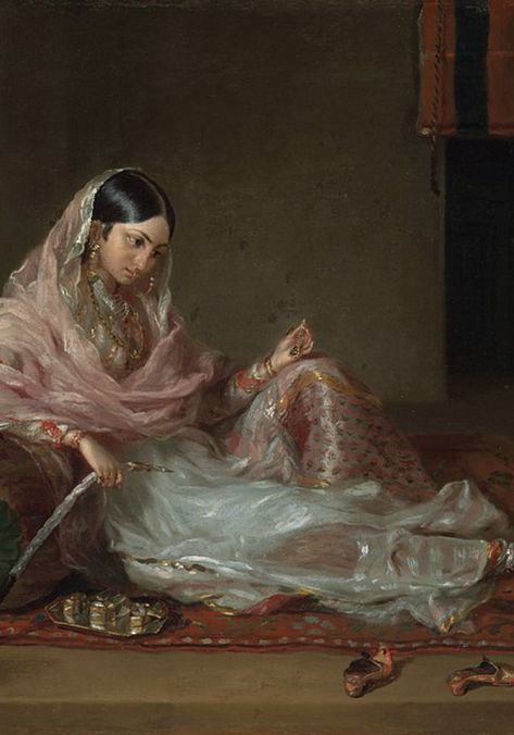 1789 Bengali woman wearing muslin Bengali Woman, A Woman, Pink, Art