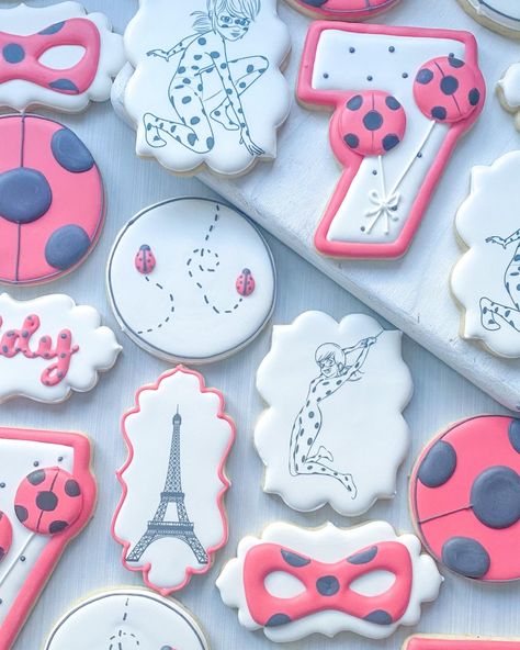 Creator Spotlight 🍪🐞🗼 Check out these amazing Ladybug-themed cookies that @sheassweetshoppe uploaded to our creator's page: https://bit.ly/3USEyjN These cookies are perfect for a Ladybug-themed party or any celebratory event! The design features a variety of cookies, all incorporating the colors and iconic elements of the show Miraculous: Tales of Ladybug & Cat Noir. Check out our on-demand custom prints: https://bit.ly/3TpnLD7 #edibleink #cookies #customcookies #miraculous #ladybug #ladyb... Miraculous Ladybug Cookies, Ladybug Cookies, Ladybug Cat Noir, Themed Cookies, Iced Sugar Cookies, Edible Ink, Custom Cookies, Cat Noir, Themed Party