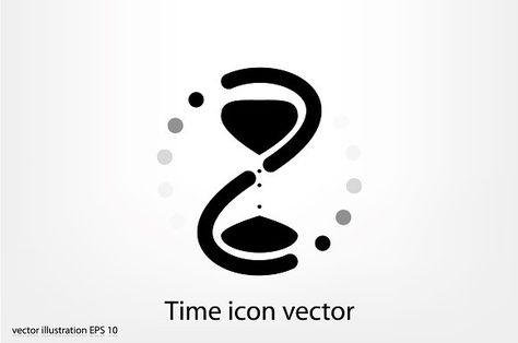 Time icon vector by 007NATALIIA on @creativemarket Symbol For Time, Time Logo Design, Sand Vector, Flow Concept, Shadow Circle, Basic Shapes Design, Time Symbol, Hourglass Logo, Time Logo