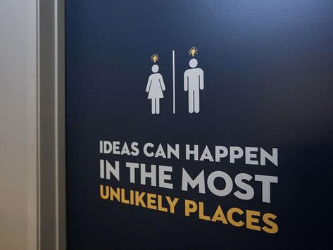 Washroom Signage, Funny Toilet Signs, Office Graphics, Door Signage, Creative Office Space, Toilet Sign, Office Branding, Bathroom Sign, Cool Office